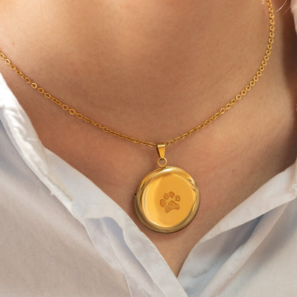 Paw Print Locket Necklace