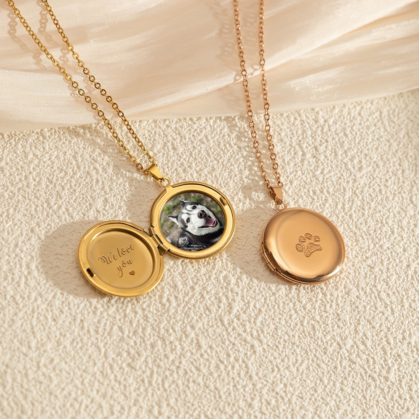 Paw Print Locket Necklace