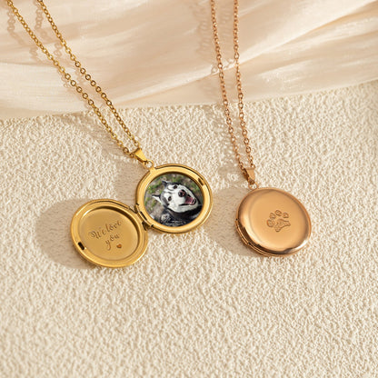 Paw Print Locket Necklace