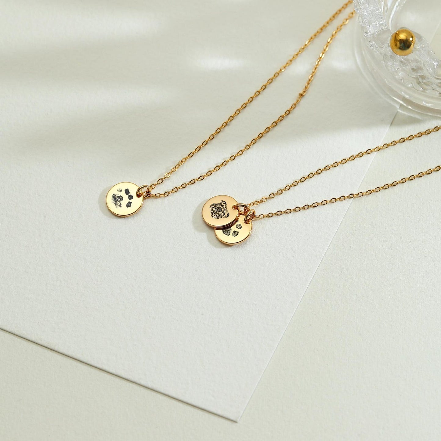 Paw Print Necklace Dual Pendant