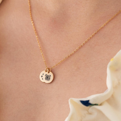 Paw Print Necklace Dual Pendant