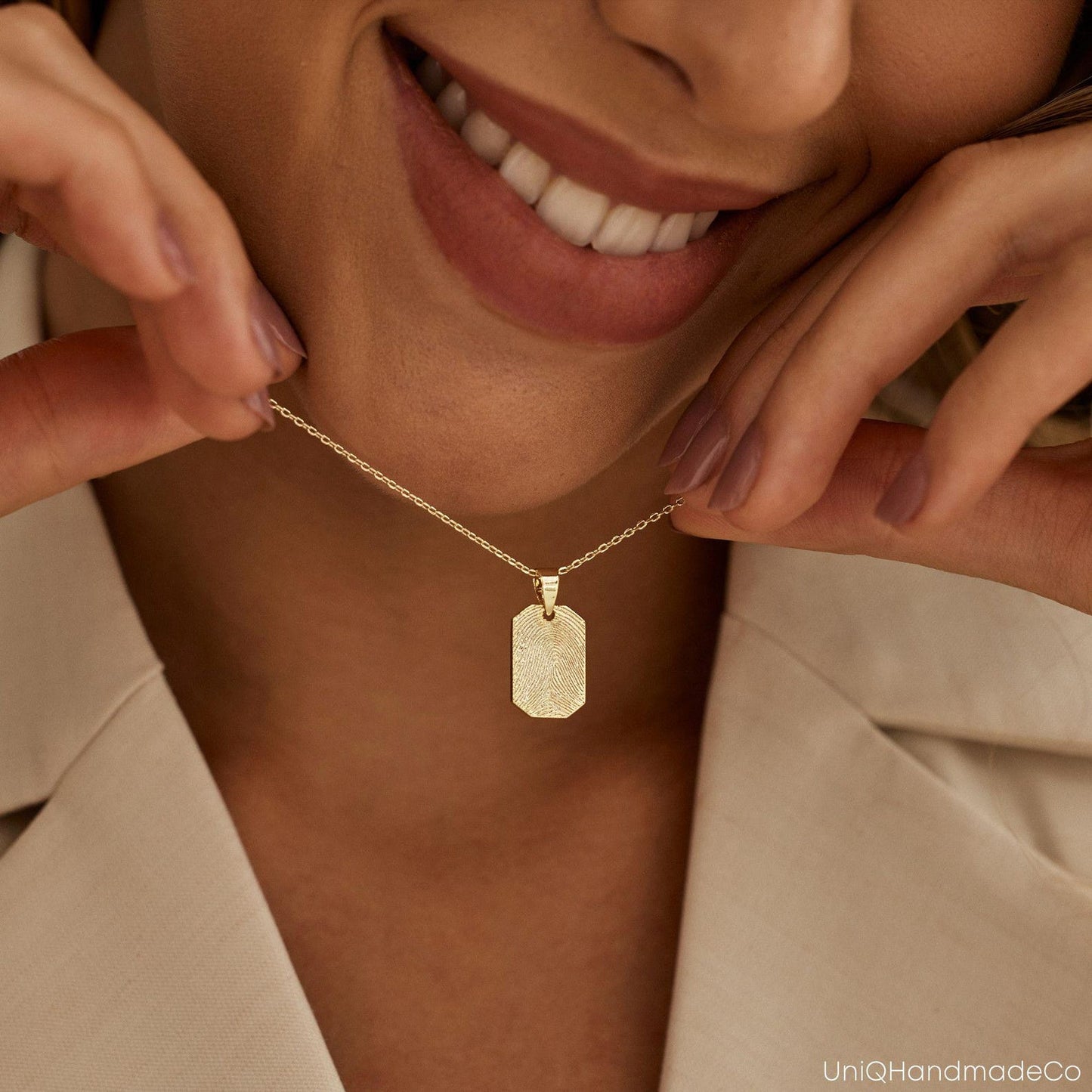 Fingerprint Dog Pendant Necklace