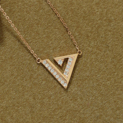 0.10 TCW Round Triangle Minimalist Moissanite Necklace 1