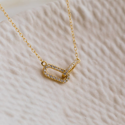 0.15 TCW Round Pave Linked Moissanite Necklace 2