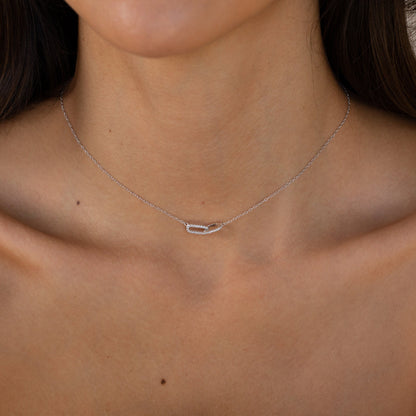 0.15 TCW Round Pave Linked Moissanite Necklace 3