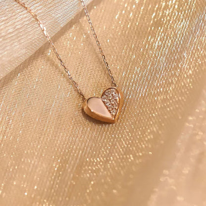 0.15 TCW Round Tiny Heart Moissanite Necklace 2