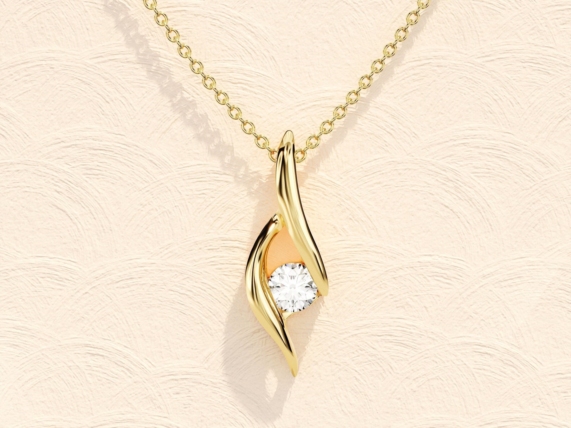 0.10 CT Round Solitaire Moissanite Necklace 2
