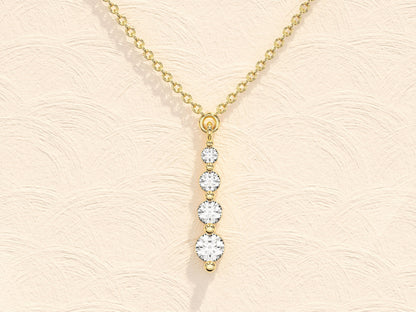0.11 TCW Round Drop Pendant Moissanite Necklace 2