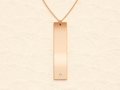 0.05 CT Round Name Tag Moissanite Necklace 5