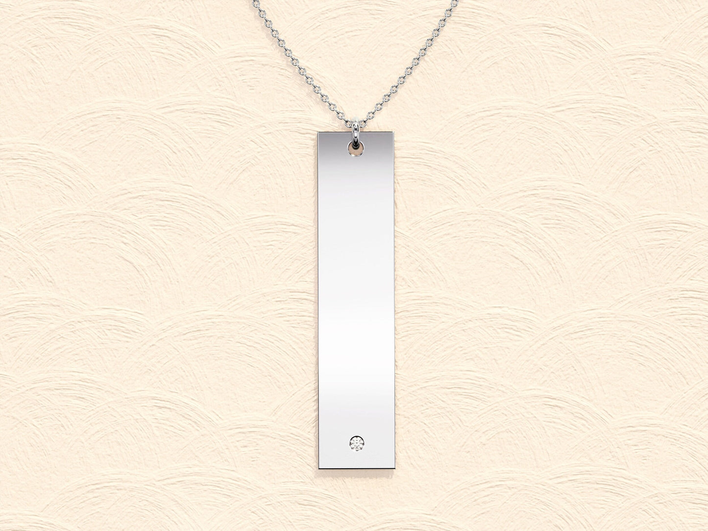 0.05 CT Round Name Tag Moissanite Necklace 6