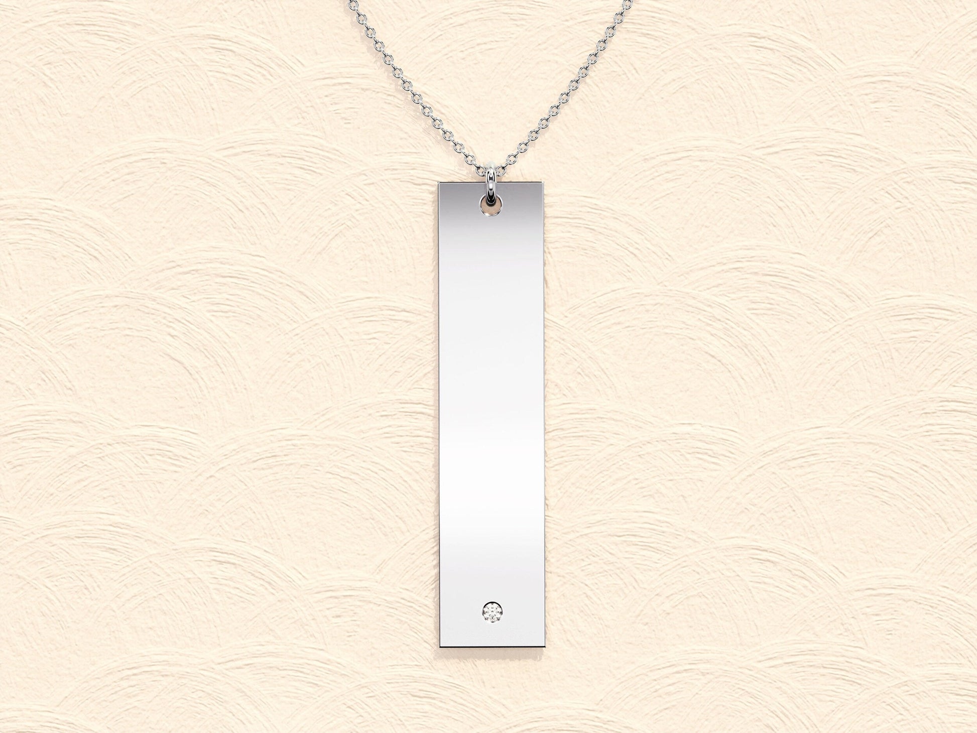 0.05 CT Round Name Tag Moissanite Necklace 6