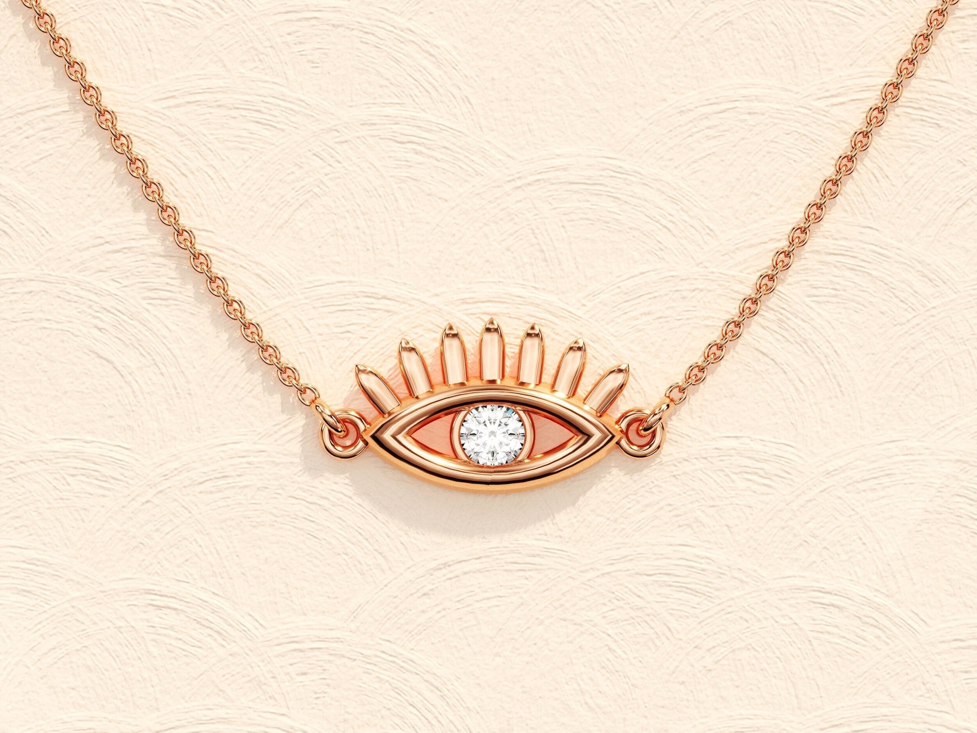 0.10 CT Round Evil Eye Moissanite Necklace 7