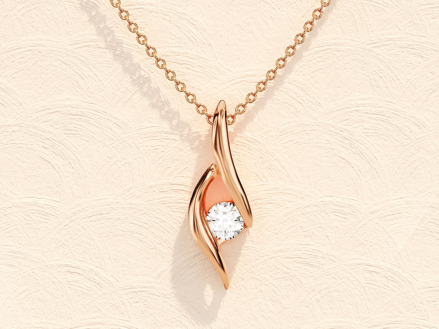 0.10 CT Round Solitaire Moissanite Necklace 3