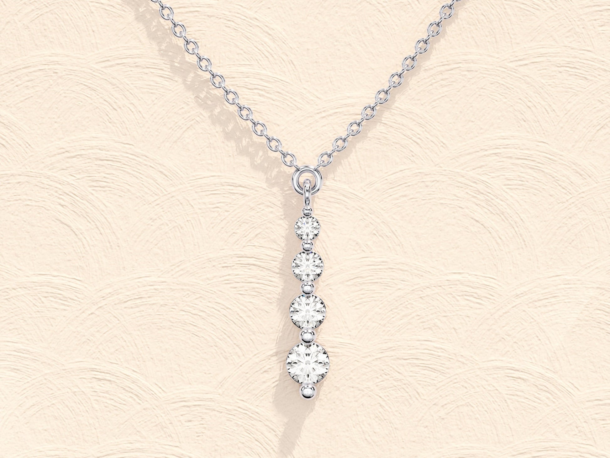 0.11 TCW Round Drop Pendant Moissanite Necklace 3