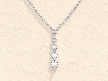 0.11 TCW Round Drop Pendant Moissanite Necklace 3