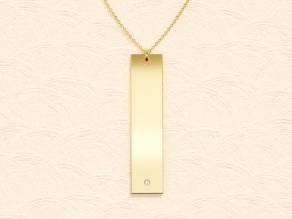 0.05 CT Round Name Tag Moissanite Necklace 8