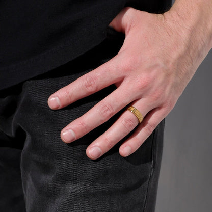 Engraveable Roman Numerals Wedding Band