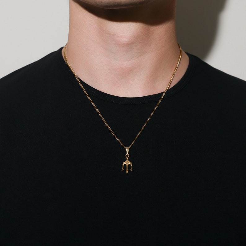 Trident Pendant Necklace For Men