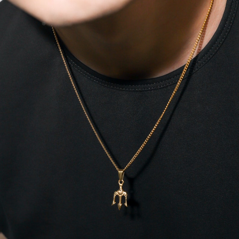 Trident Pendant Necklace For Men