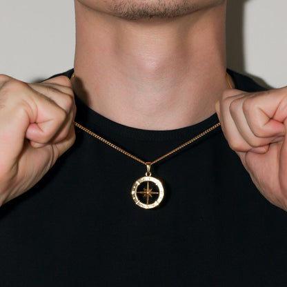 Compass Pendant Necklace For Men