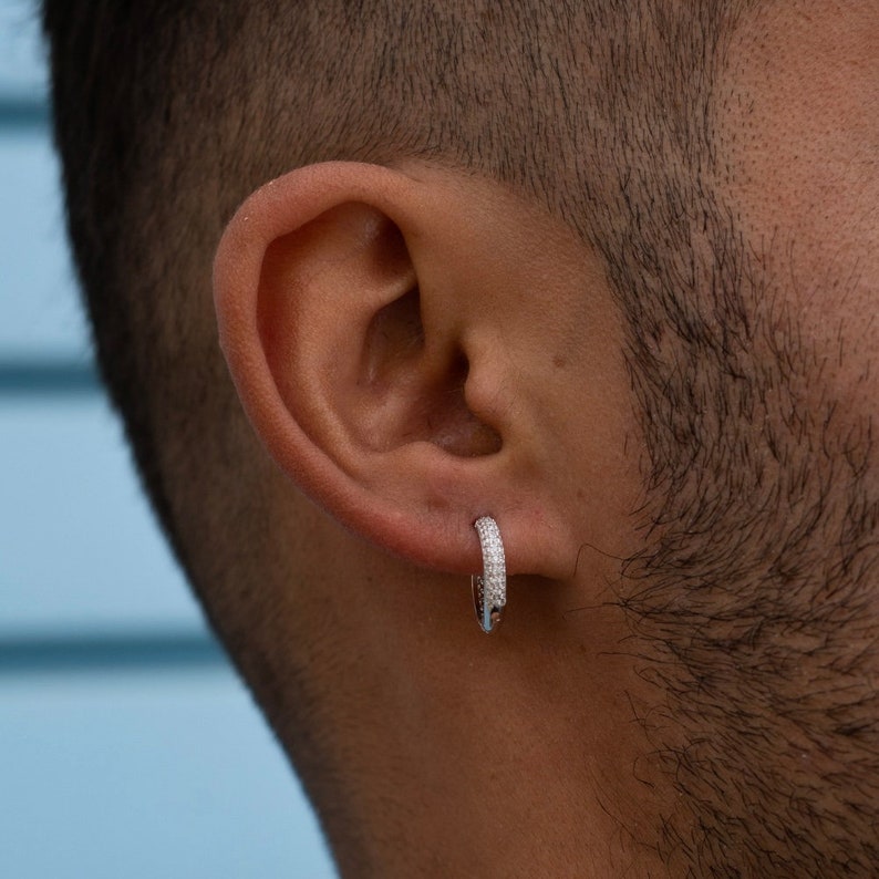 0.7 TCW Round Moissanite Hoop Earrings