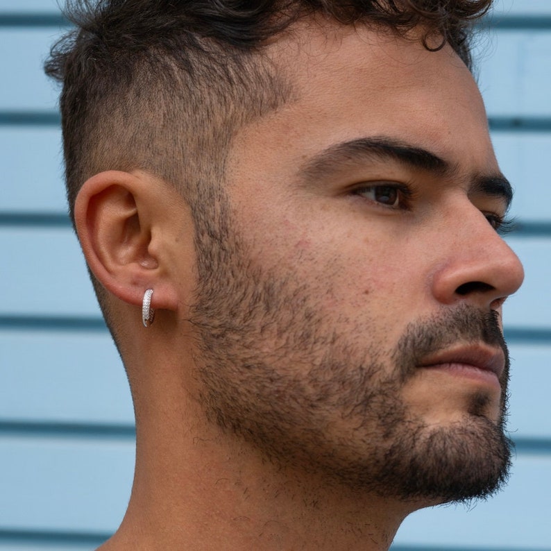 0.7 TCW Round Moissanite Hoop Earrings