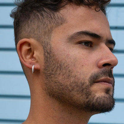 0.7 TCW Round Moissanite Hoop Earrings