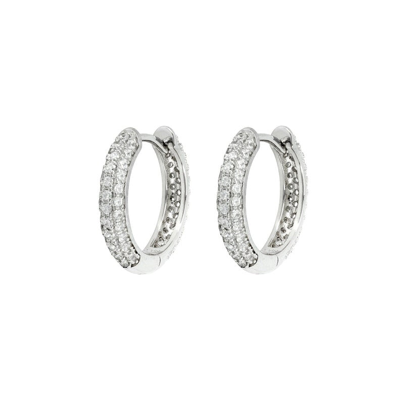 0.7 TCW Round Moissanite Hoop Earrings