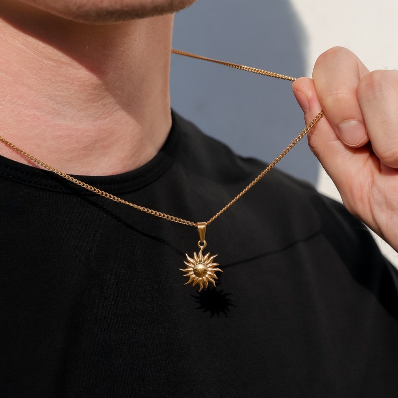 Sun Pendant Necklace For Men