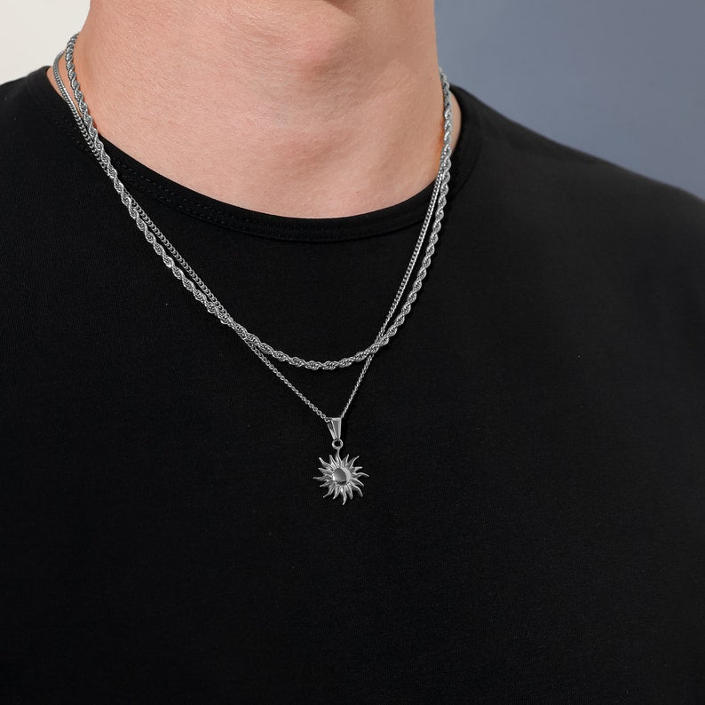 Sun Pendant Necklace For Men