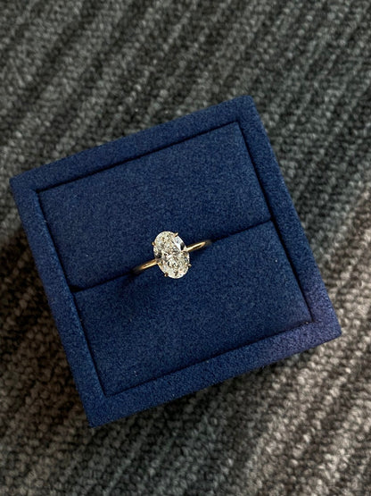 Marquise Shaped Three Stone Lab Grown Diamond Engagement Ring