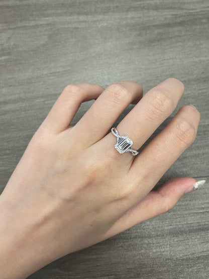 Marquise Shaped Three Stone Lab Grown Diamond Engagement Ring