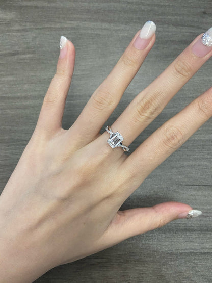 Marquise Shaped Three Stone Lab Grown Diamond Engagement Ring