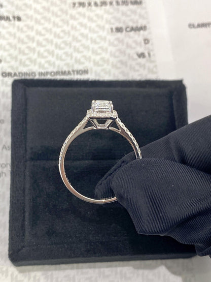 Marquise Shaped Three Stone Lab Grown Diamond Engagement Ring