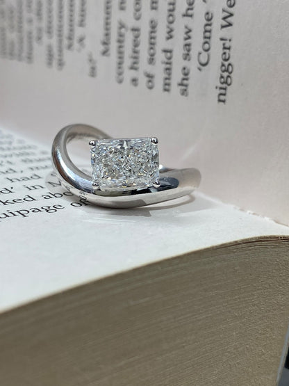 Marquise Shaped Three Stone Lab Grown Diamond Engagement Ring