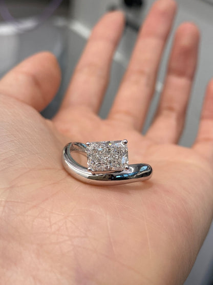 Marquise Shaped Three Stone Lab Grown Diamond Engagement Ring