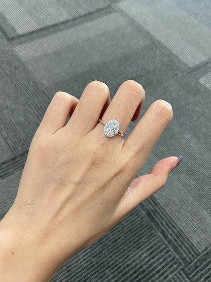 Marquise Shaped Three Stone Lab Grown Diamond Engagement Ring