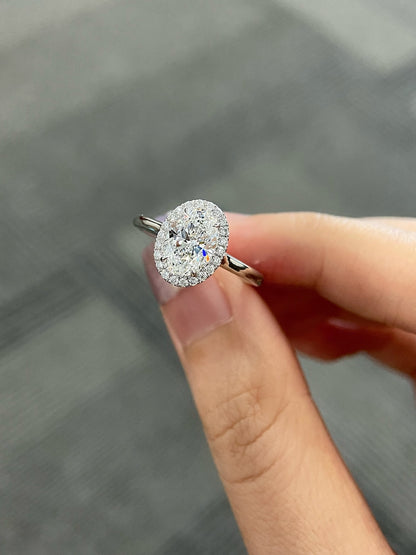 Marquise Shaped Three Stone Lab Grown Diamond Engagement Ring