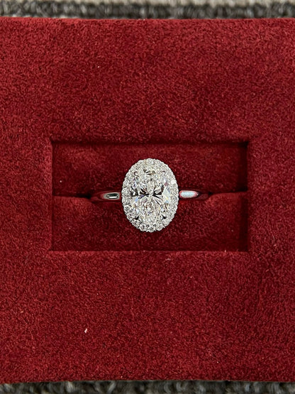 Marquise Shaped Three Stone Lab Grown Diamond Engagement Ring