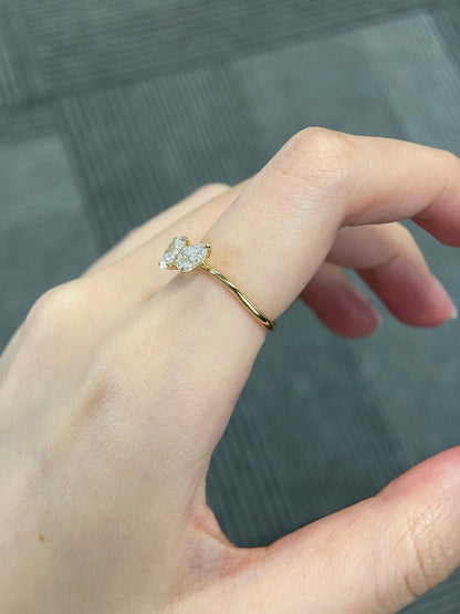 Marquise Shaped Three Stone Lab Grown Diamond Engagement Ring