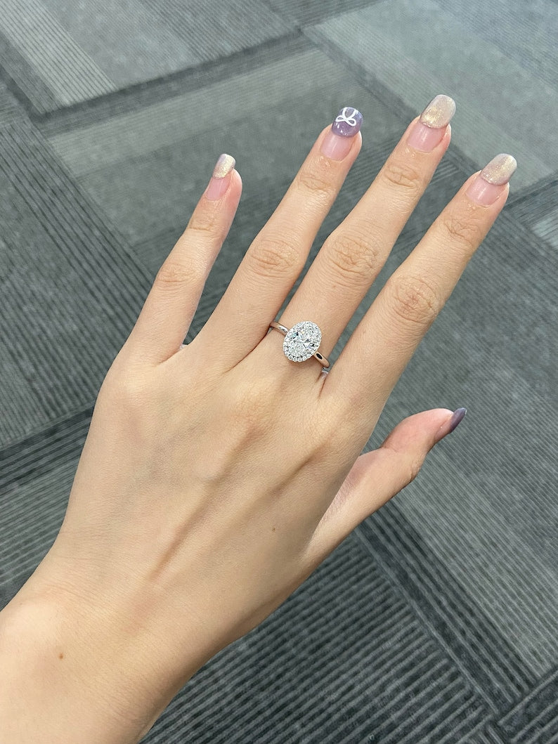 Marquise Shaped Three Stone Lab Grown Diamond Engagement Ring