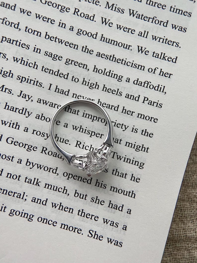 Marquise Shaped Three Stone Lab Grown Diamond Engagement Ring