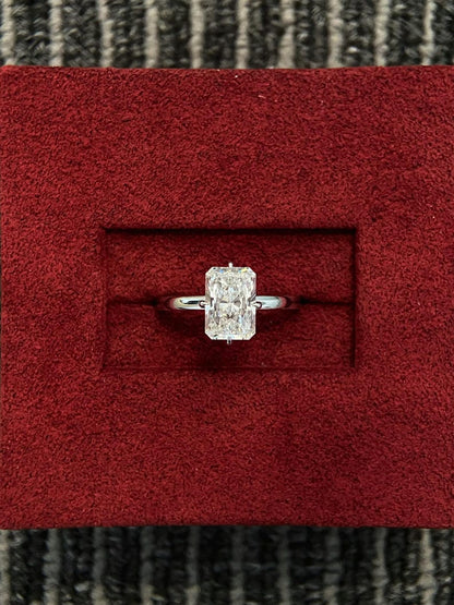 Marquise Shaped Three Stone Lab Grown Diamond Engagement Ring