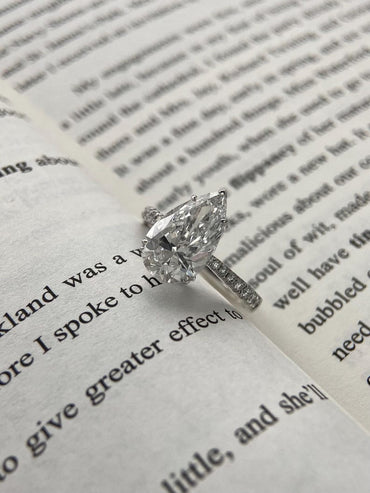 Marquise Shaped Three Stone Lab Grown Diamond Engagement Ring