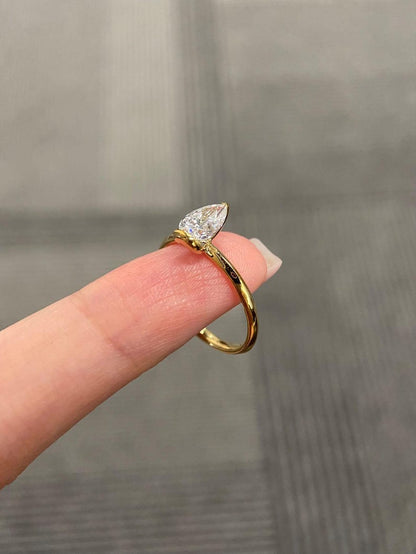 Marquise Shaped Three Stone Lab Grown Diamond Engagement Ring