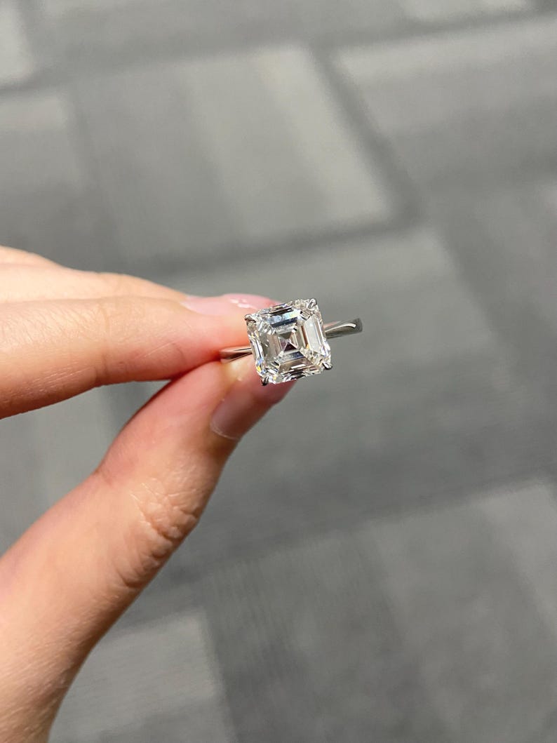 Marquise Shaped Three Stone Lab Grown Diamond Engagement Ring