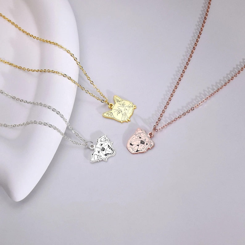 Pet Personalised Necklace (Sketch Customisation)