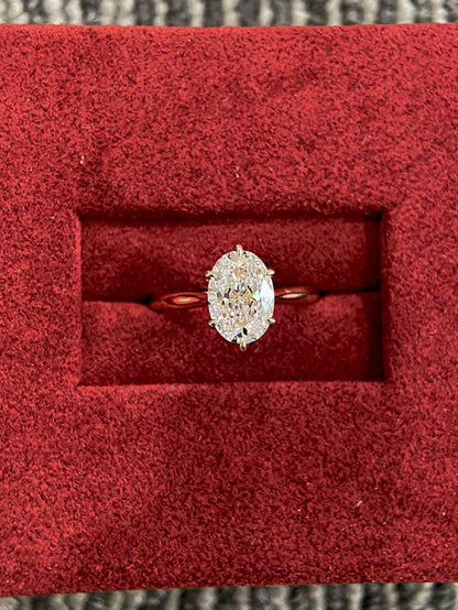 Marquise Shaped Three Stone Lab Grown Diamond Engagement Ring