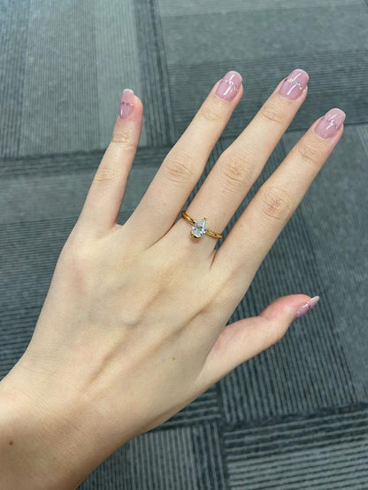 Marquise Shaped Three Stone Lab Grown Diamond Engagement Ring