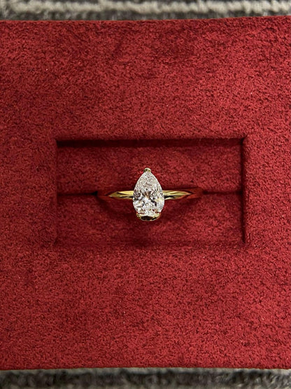 Marquise Shaped Three Stone Lab Grown Diamond Engagement Ring